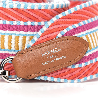 Hermes Toile Swift 50mm Sangle Cavale Shoulder Strap Capucine Magnolia Gold 3 of 4
