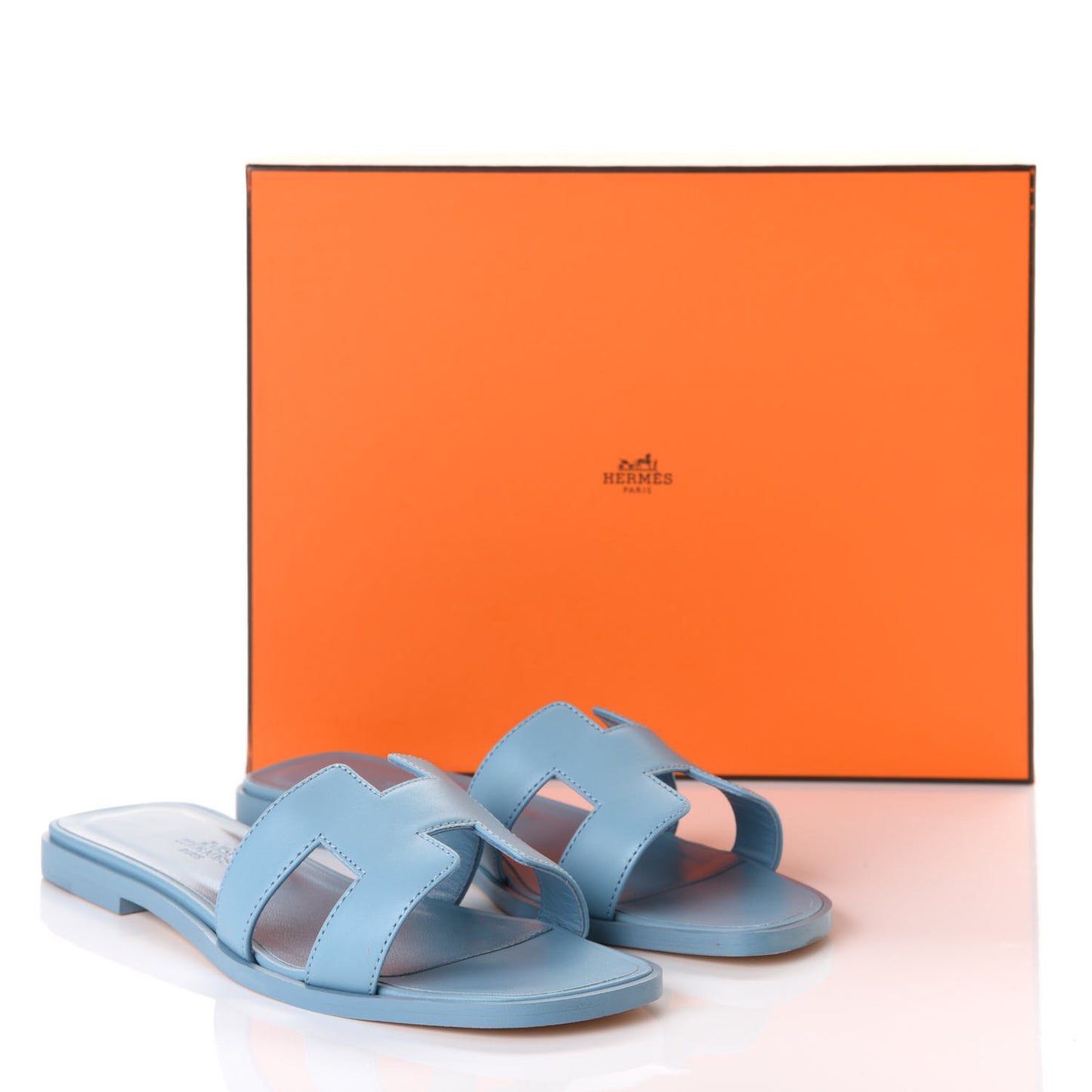 Calfskin Oran Sandals 37.5 Bleu Dorset