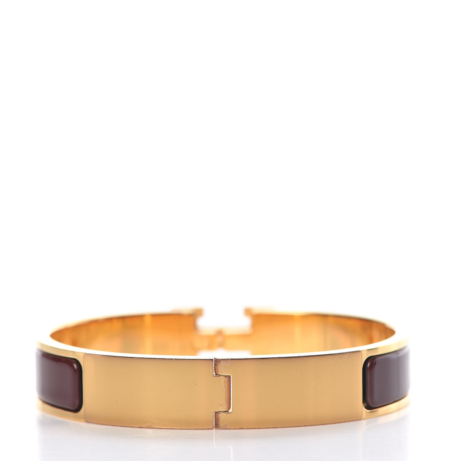 Hermes Enamel Narrow Clic Clac H Bracelet GM Cacao 3 of 4