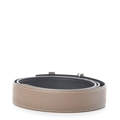Hermes Epsom Swift Quiz H 32mm Belt 100 Black Etoupe 3 of 6