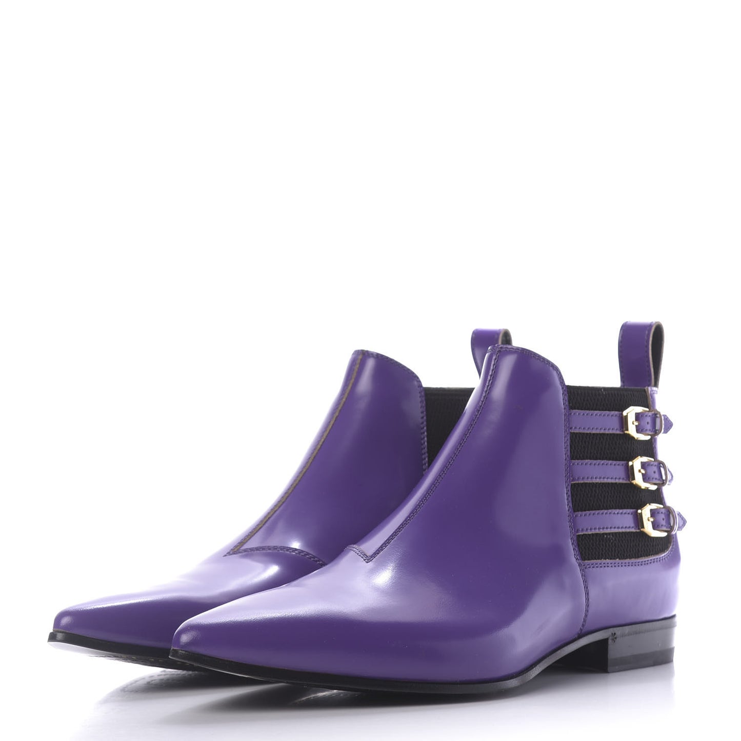 Cordovan Lux Mens Ankle Boots 10.5 Shine Purple Black