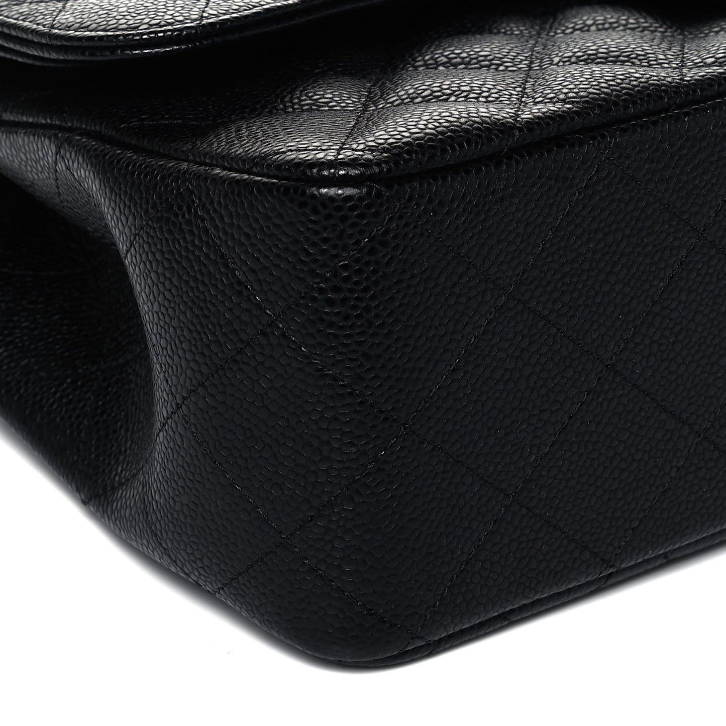 Caviar Quilted Jumbo Double Flap Black