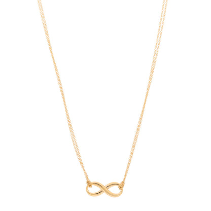 Tiffany 18K Rose Gold Infinity Double Chain Pendant Necklace 1 of 5