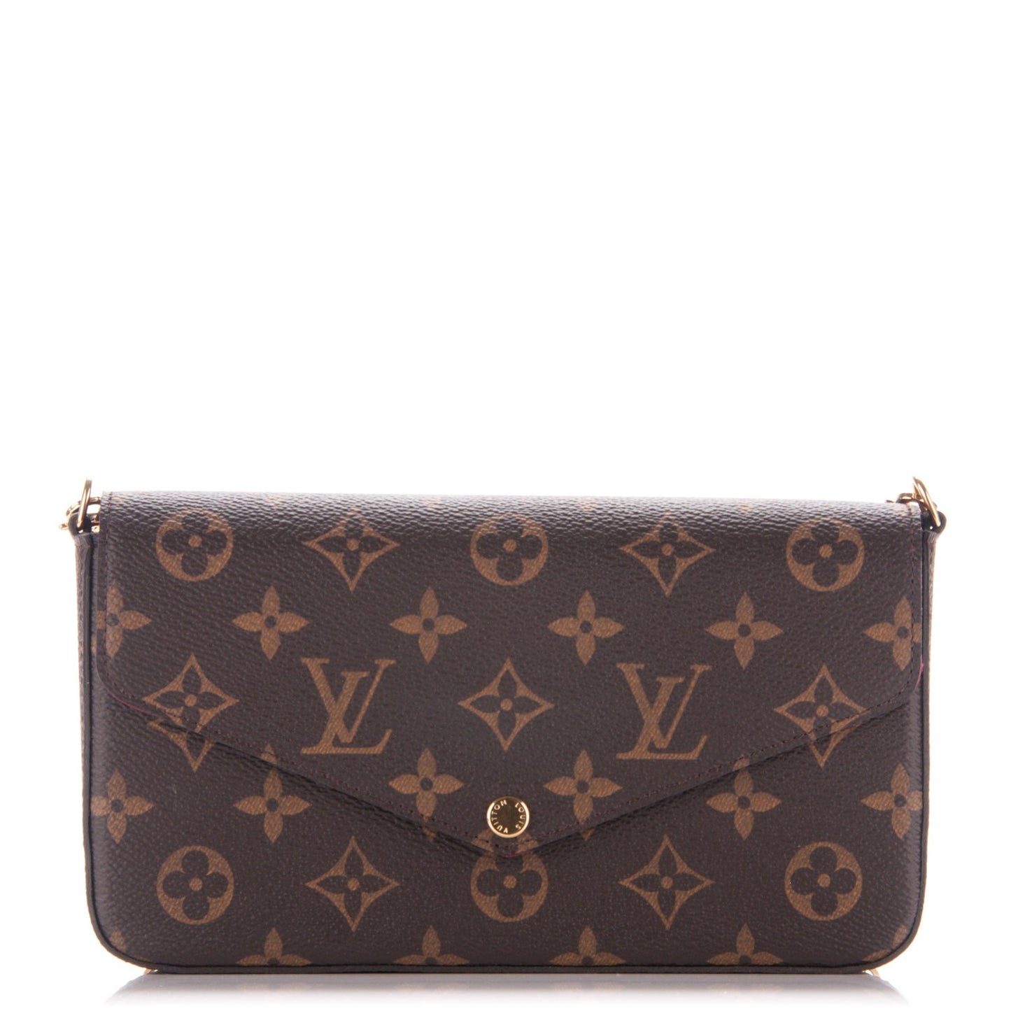 Monogram Pochette Felicie Chain Wallet Fuchsia