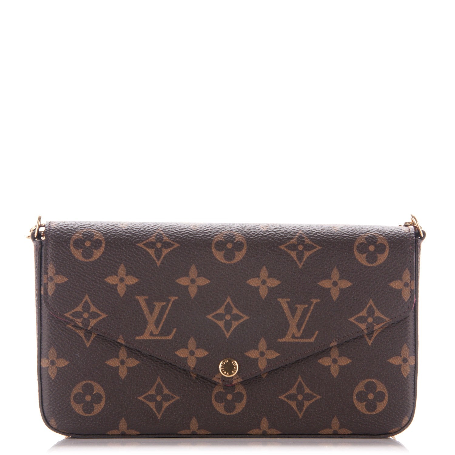 Louis Vuitton Monogram Pochette Felicie Chain Wallet Fuchsia 1 of 7