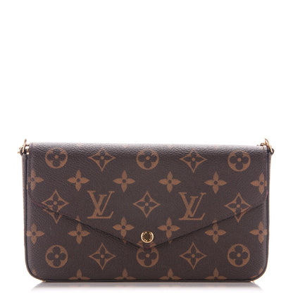 Louis Vuitton Monogram Pochette Felicie Chain Wallet Fuchsia 1 of 7