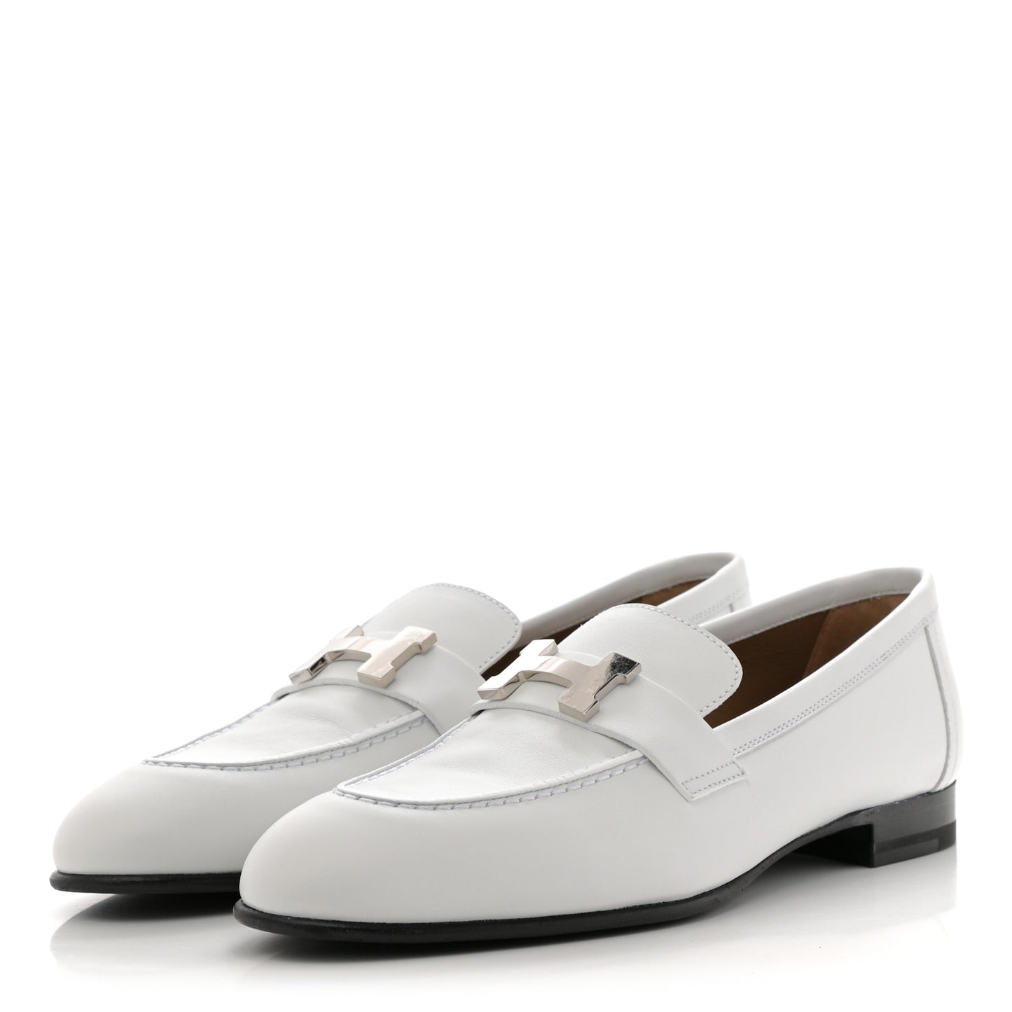 Calfskin Womens Paris Loafers 37 White