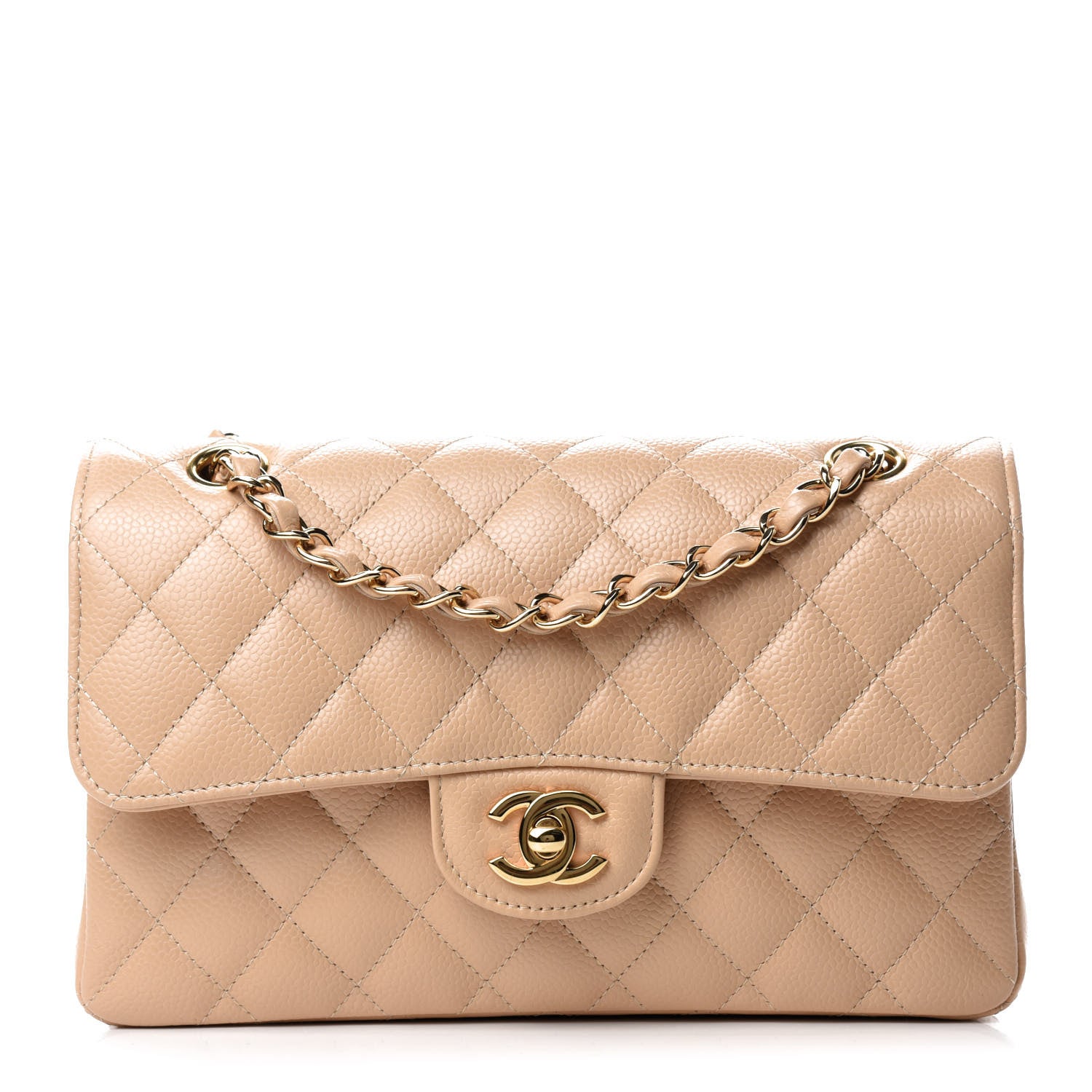 Chanel Caviar Quilted Small Double Flap Beige 1 of 10