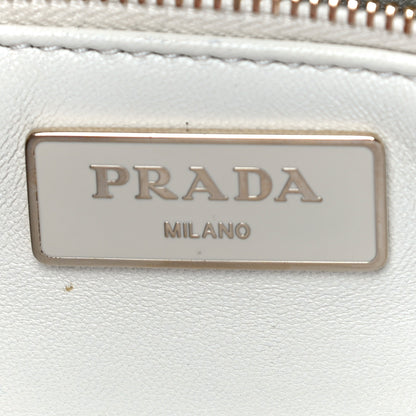Prada Nappa Re-Nylon Triangle Quilted Patchwork System Flap Shoulder Bag White 8 of 14