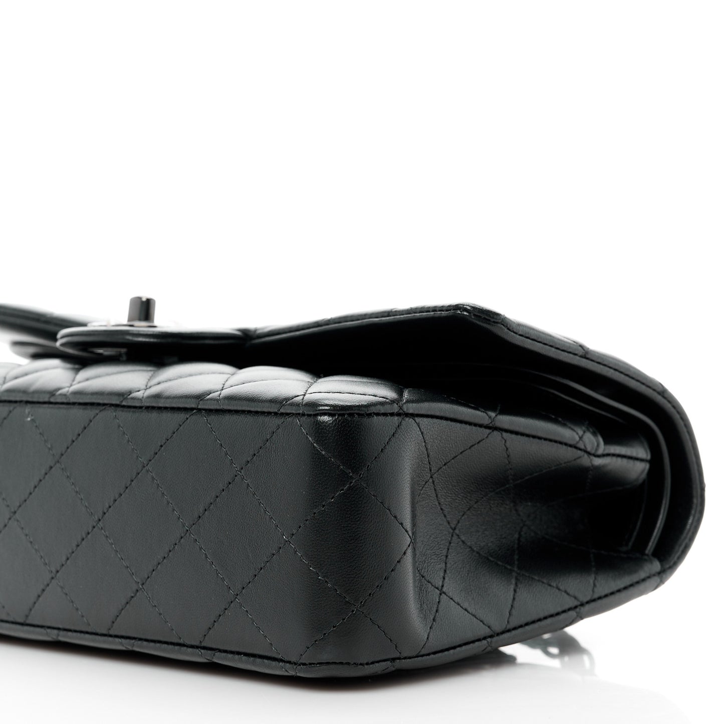 Lambskin Quilted Medium Double Flap So Black