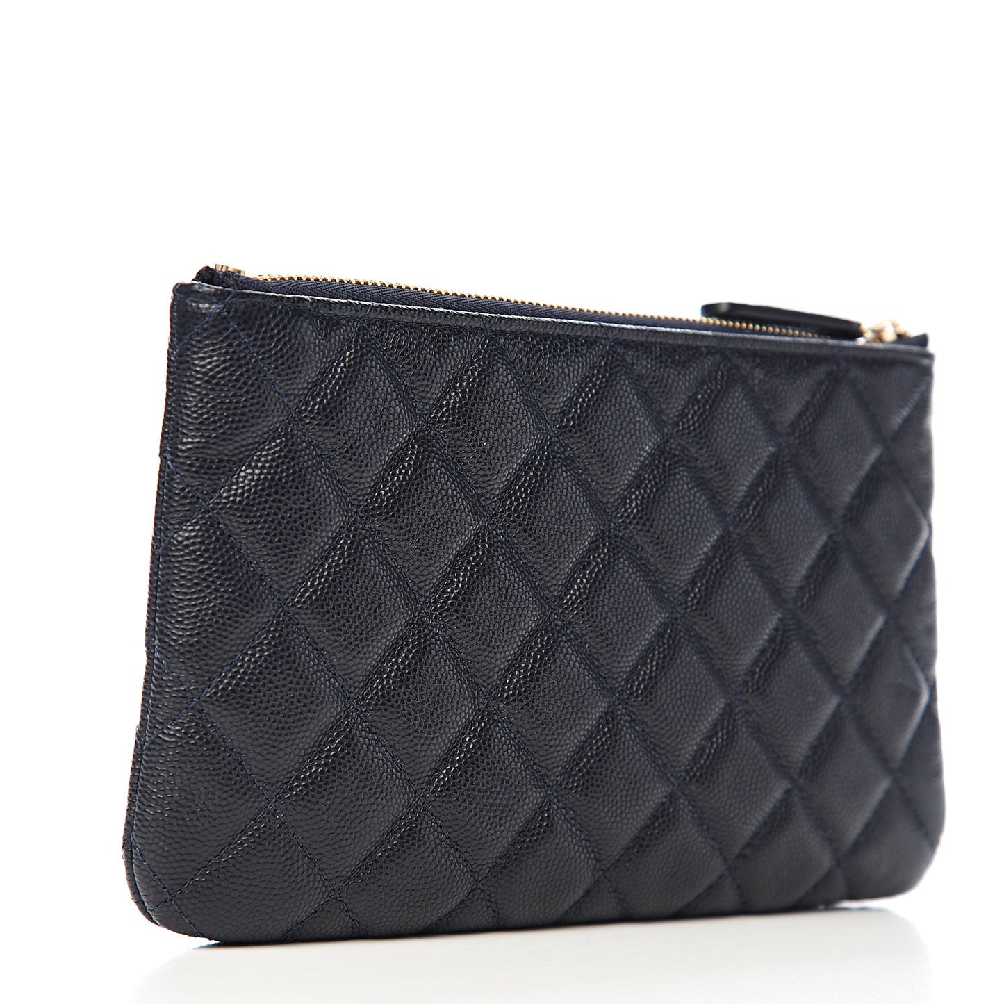 Caviar Quilted Cosmetic Case Navy