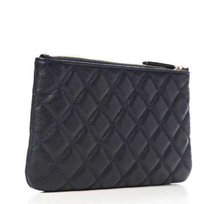 Chanel Caviar Quilted Cosmetic Case Navy 2 of 7