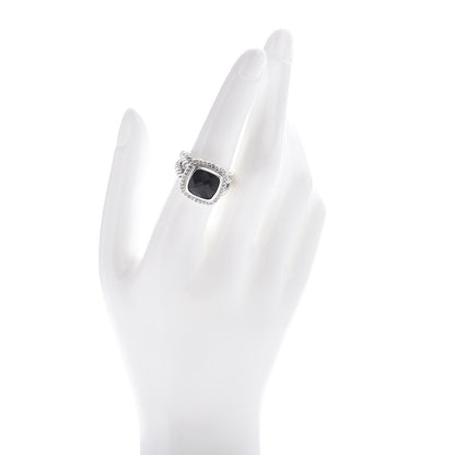 David Yurman Sterling Silver Diamond Black Onyx 11mm Albion Ring 56 7.5 2 of 5