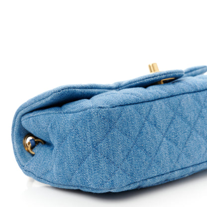 Chanel Denim Quilted Mini Pearl Crush Rectangular Flap Blue 10 of 11