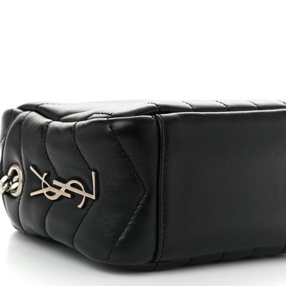 Saint Laurent Calfskin Y Quilted Monogram Mini Loulou Bowling Bag Black 9 of 10