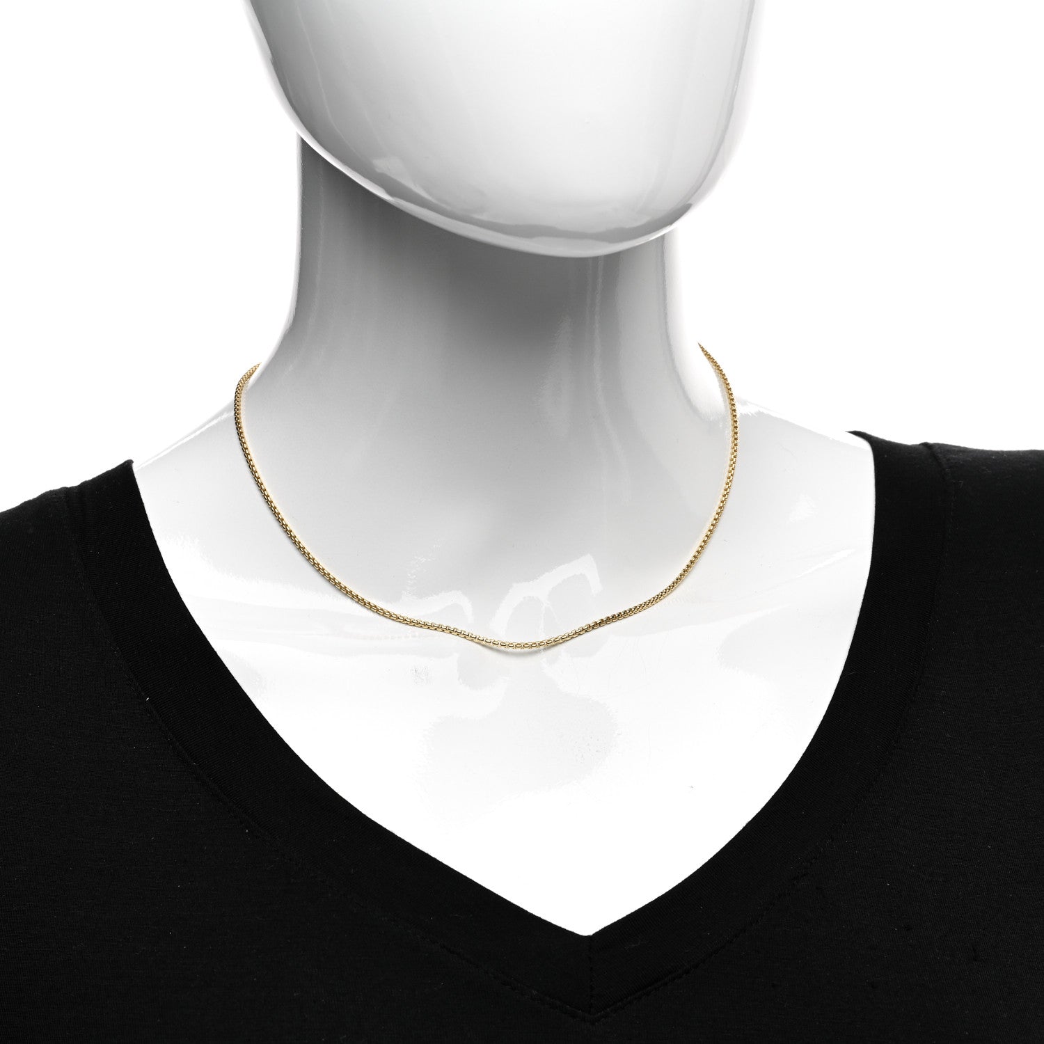 David Yurman 18K Yellow Gold 1.7mm Box Chain Necklace 2 of 4