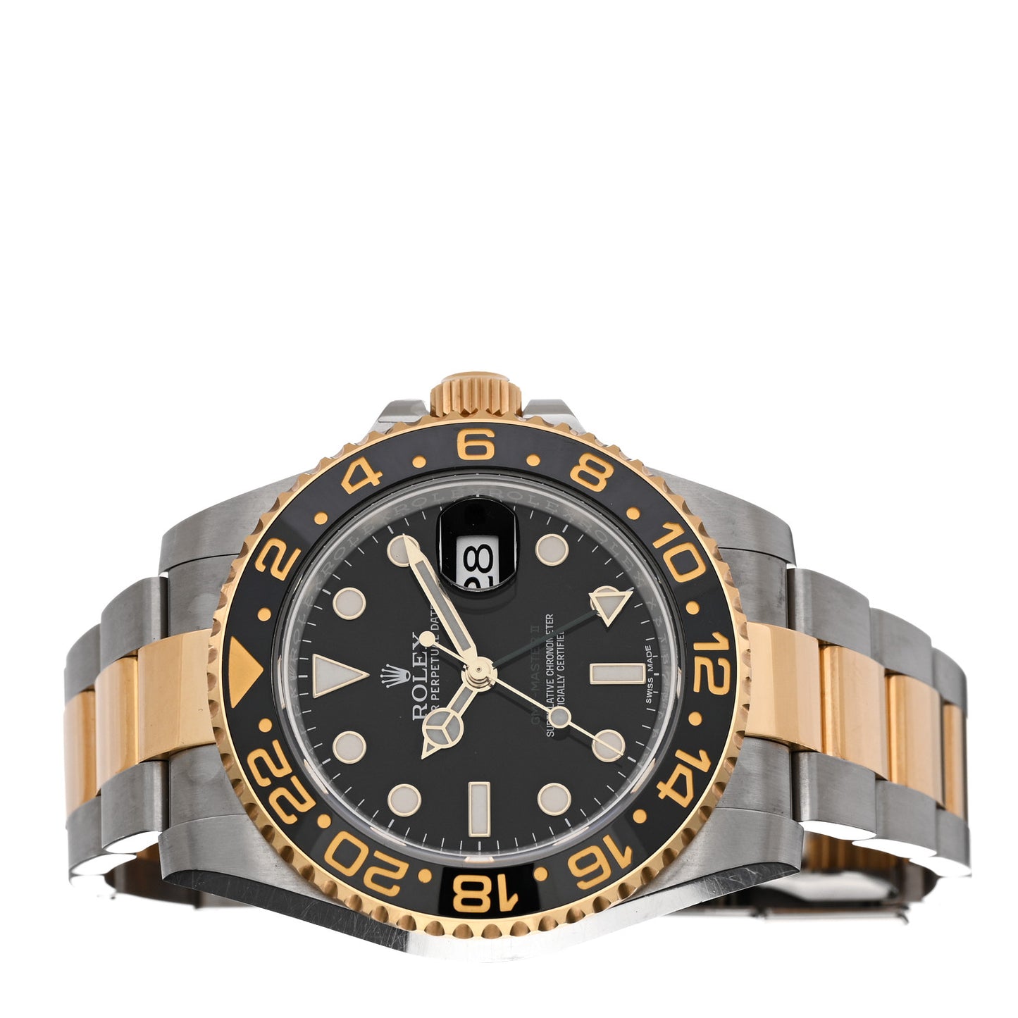 Stainless Steel 18K Yellow Gold 40mm GMT-Master II Oyster Perpetual Date Watch 116713LN