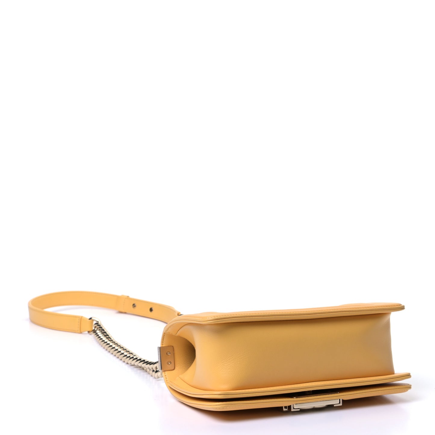 Calfskin Quilted Small Boy Flap Yellow