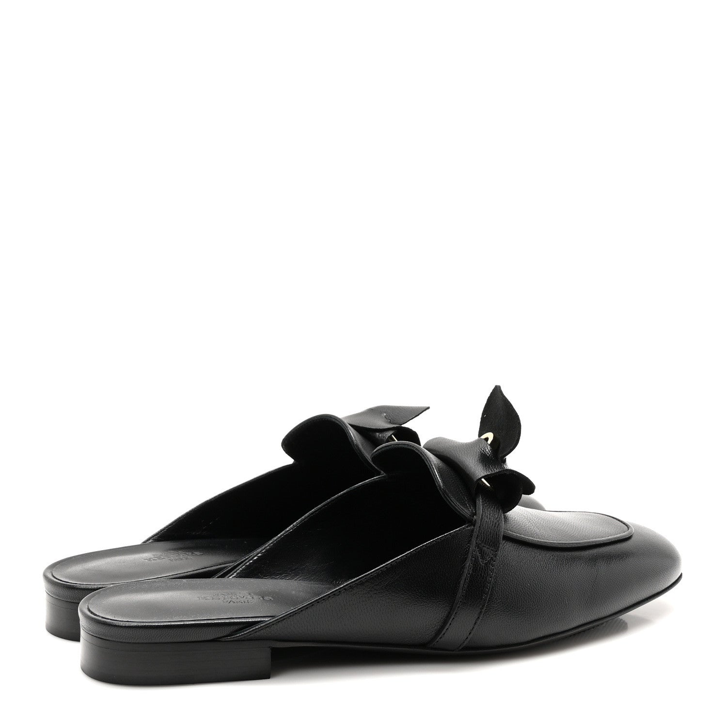 Hermes Goatskin Oz Mules 39 Black 5 of 9