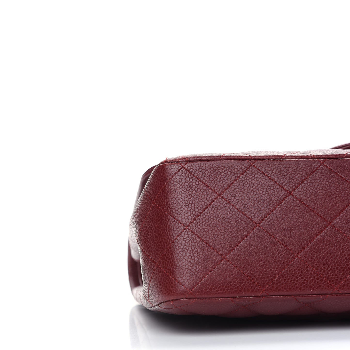 Caviar Quilted Jumbo Double Flap Dark Red