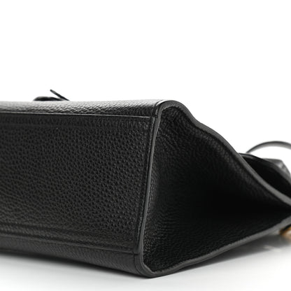 Gucci Calfskin Mini GG Marmont Top Handle Bag Black 10 of 13