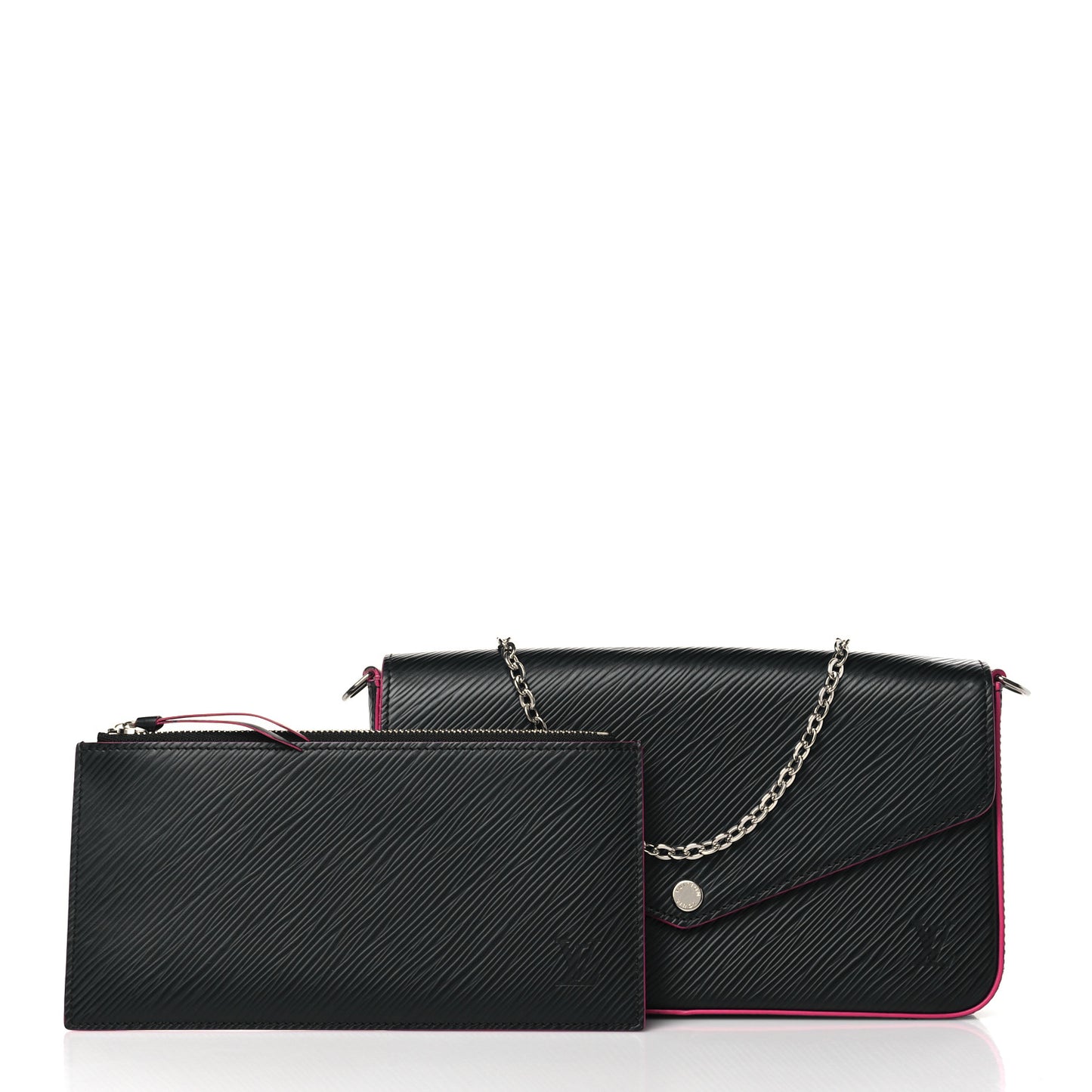 Epi Pochette Felicie Black Hot Pink