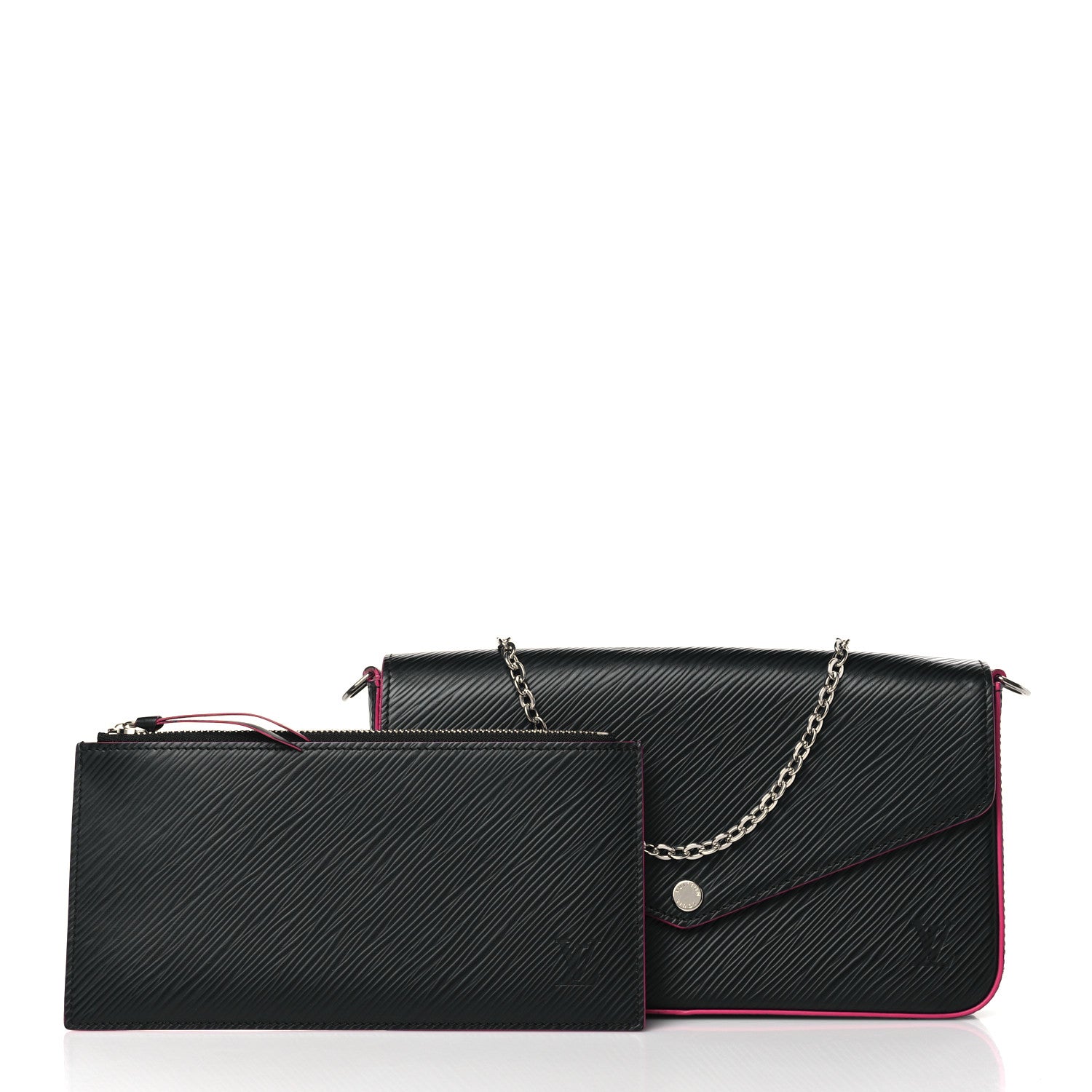 Louis Vuitton Epi Pochette Felicie Black Hot Pink 3 of 10