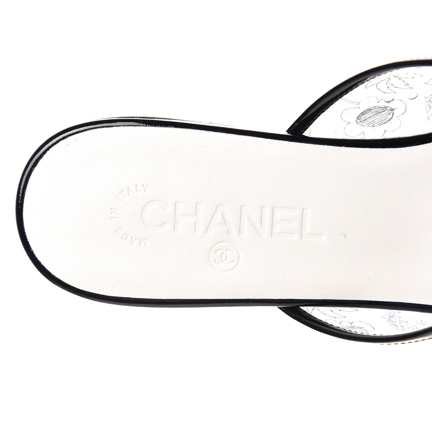 Fantasy Patent Plastic CC Mules 39.5 Transparent Black
