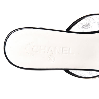 Chanel Fantasy Patent Plastic CC Mules 39.5 Transparent Black 6 of 7