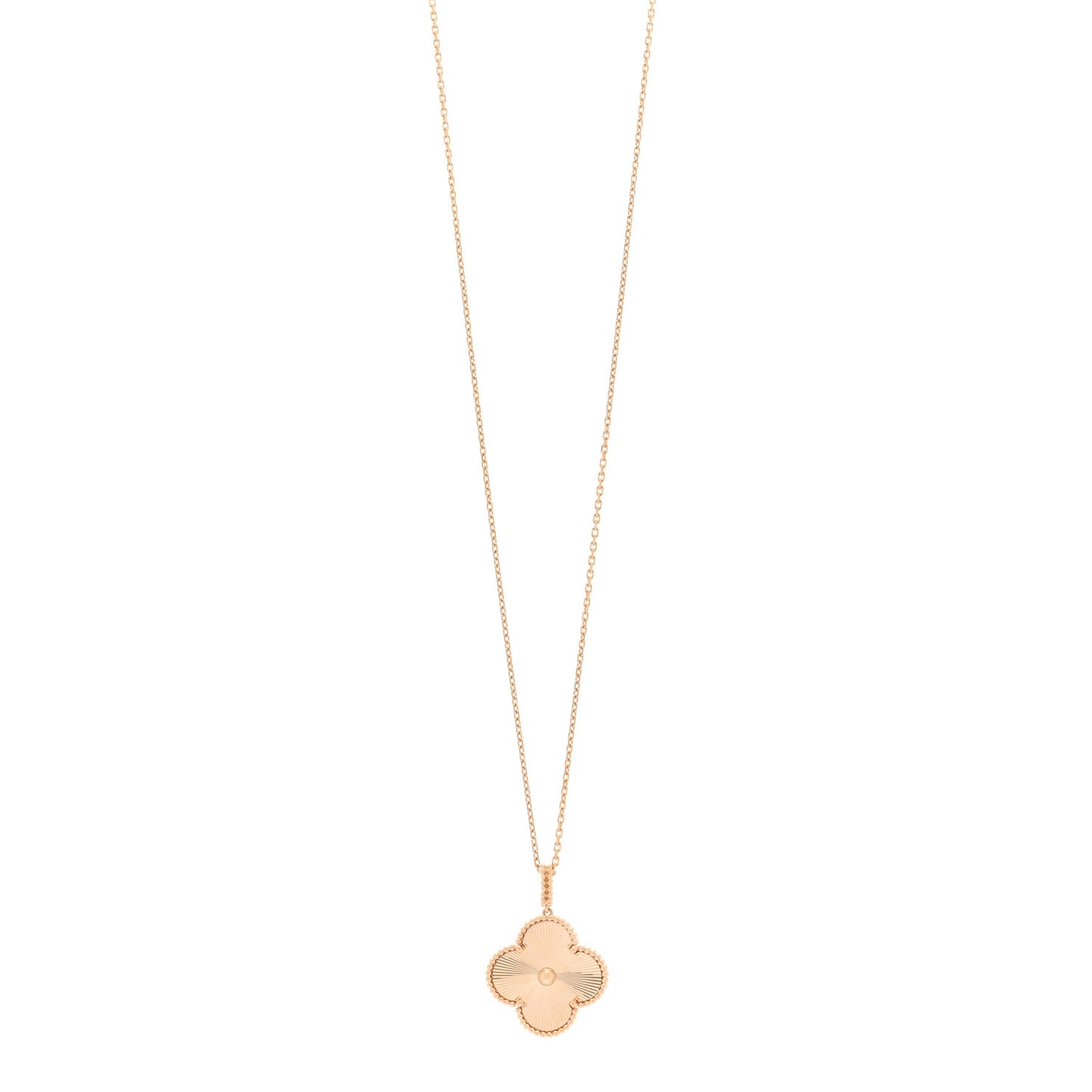18K Yellow Gold Guilloche Magic Alhambra Long Necklace