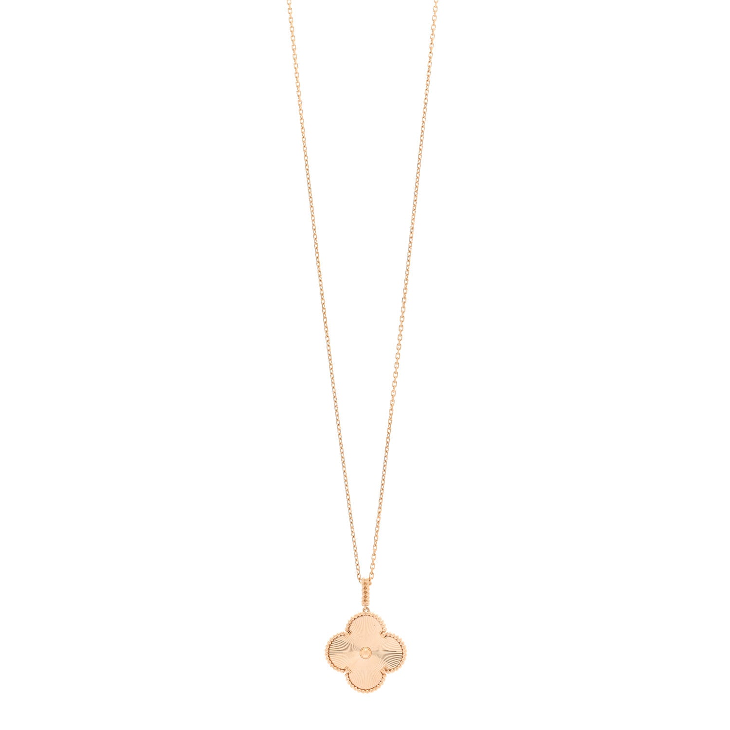 Van Cleef & Arpels 18K Yellow Gold Guilloche Magic Alhambra Long Necklace 1 of 5