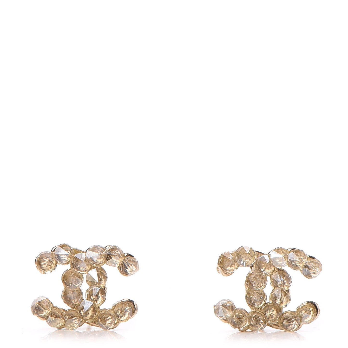 Poured Glass CC Earrings Light Gold