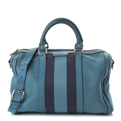 Gucci Calfskin Vintage Web Medium Boston Teal 1 of 11