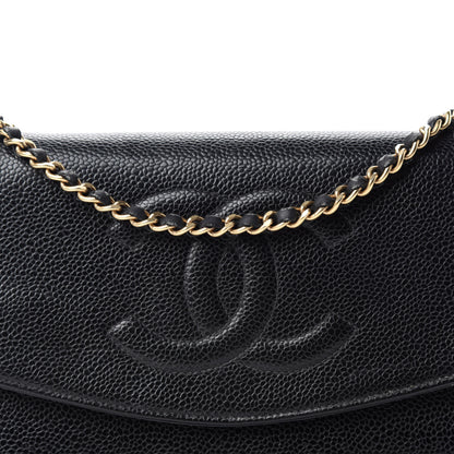 Chanel Caviar Timeless CC Wallet On Chain WOC Black 16 of 16