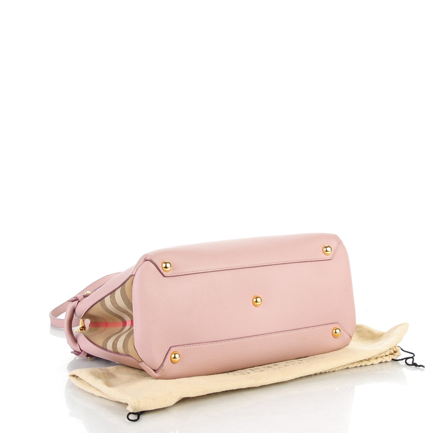 Grainy Calfskin House Check Medium Banner Tote Nude Blush