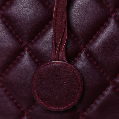 Chanel Lambskin Quilted Tote Burgundy 17 of 18