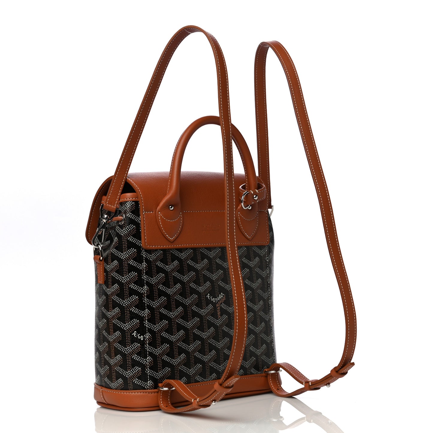 Goyardine Calfskin Mini Alpin Backpack Black Gold
