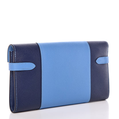 Hermes Epsom Kelly Longue Flag Wallet Bleu Paradis Bleu Saphir 3 of 8