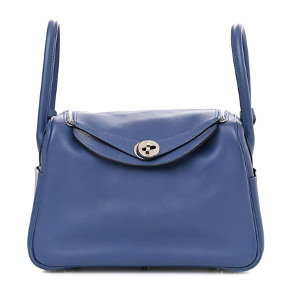Hermes Swift Epsom Lindy 26 Tressage De Cuir Bleu Brighton Capucine Bleu Saphir 1 of 13