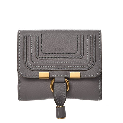 Chloe Grained Calfskin Marcie Square Wallet Cashmere Grey 1 of 9