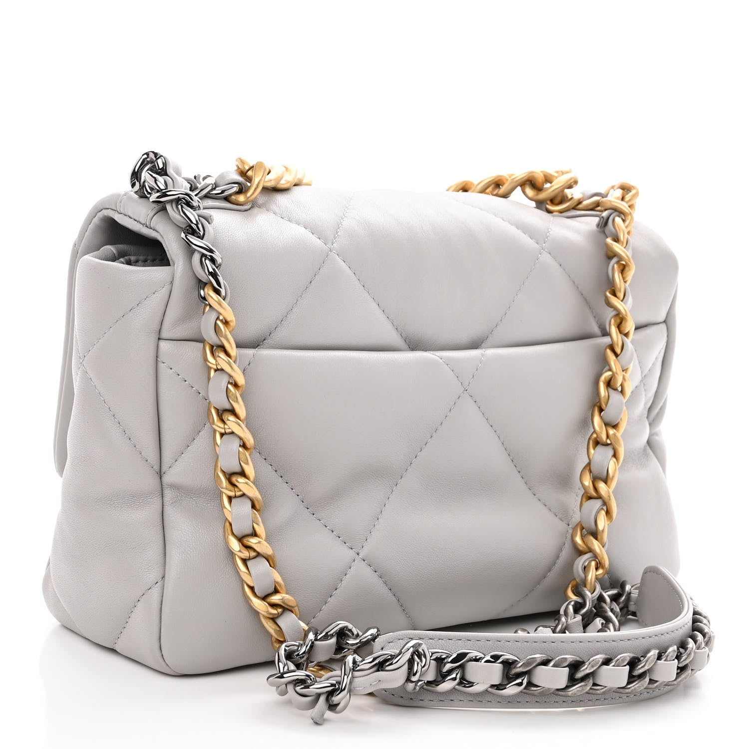 Chanel Lambskin Quilted Medium Chanel 19 Flap Grey 3 of 10