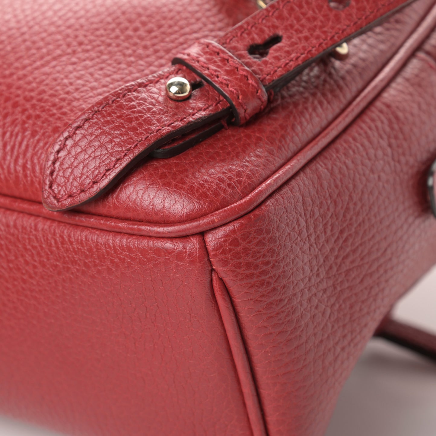 Pebbled Calfskin Soho Chain Backpack Hibiscus Red