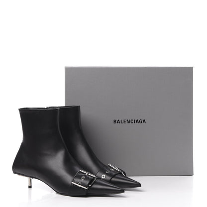 Balenciaga Shiny Calfskin 40mm Belt Booties 38.5 Black 11 of 11