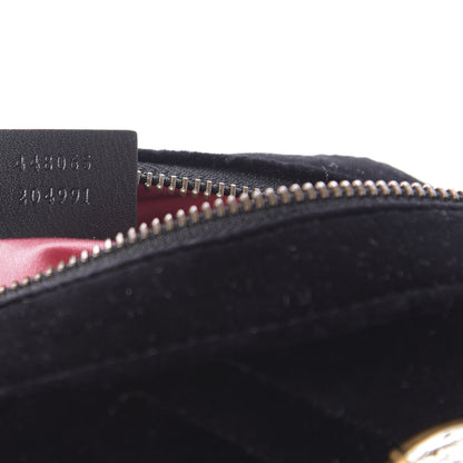 Gucci Velvet Matelasse Marquise Crystals Mini GG Marmont Chain Shoulder Bag Black 9 of 10