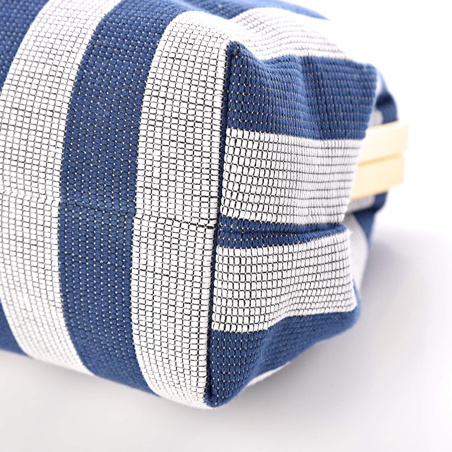 Mansur Gavriel Canvas Stripe Mini Volume Chain Clutch Blue White 8 of 8