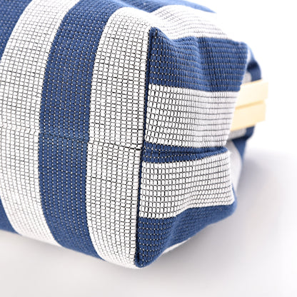 Mansur Gavriel Canvas Stripe Mini Volume Chain Clutch Blue White 8 of 8