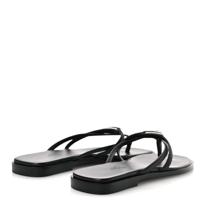 Hermes Calfskin Miss Sandals 37 Black 5 of 11