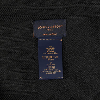 Louis Vuitton Silk Cashmere Monogram My Everything Shawl Black 4 of 4