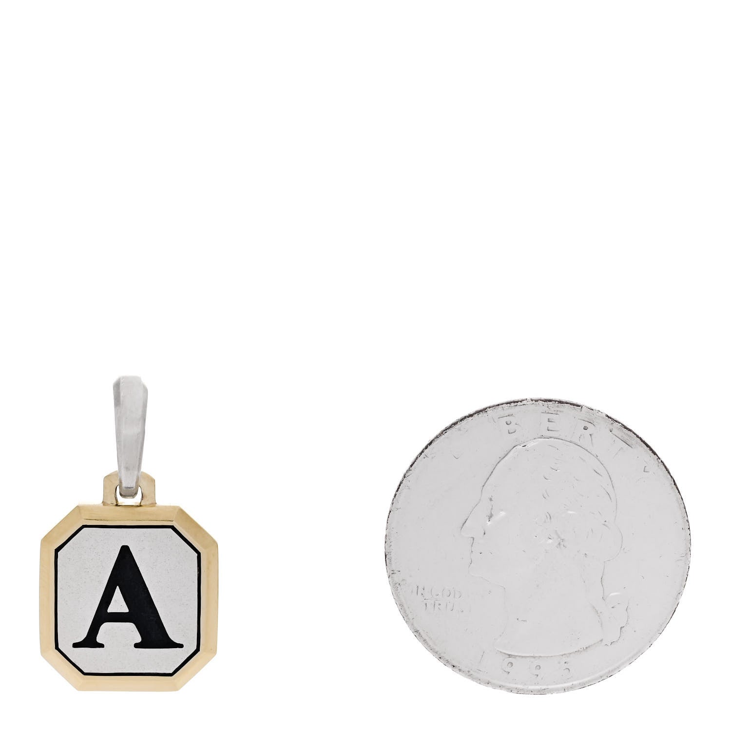 David Yurman Sterling Silver 14K Yellow Gold Amulet Initial A Pendant 2 of 4