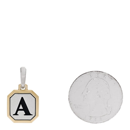 David Yurman Sterling Silver 14K Yellow Gold Amulet Initial A Pendant 2 of 4
